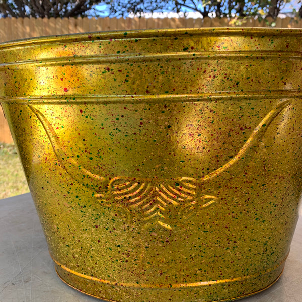 18" TEXAS LONGHORNS GOLDEN METAL OVAL TUB WESTERN HOME DECOR METAL ART NEW #EH12496