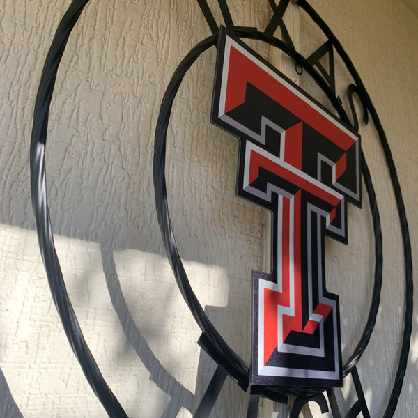 18",24" TEXAS TECH CUSTOM METAL VINTAGE CRAFT SIGN WESTERN HOME DECOR