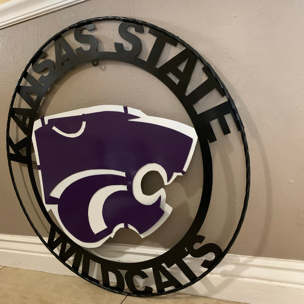 12", 18", 24", 32" KANSAS STATE WILDCATS  YMETAL CUSTOM VINTAGE CRAFT WALL ART TEAM SIGN HANDMADE