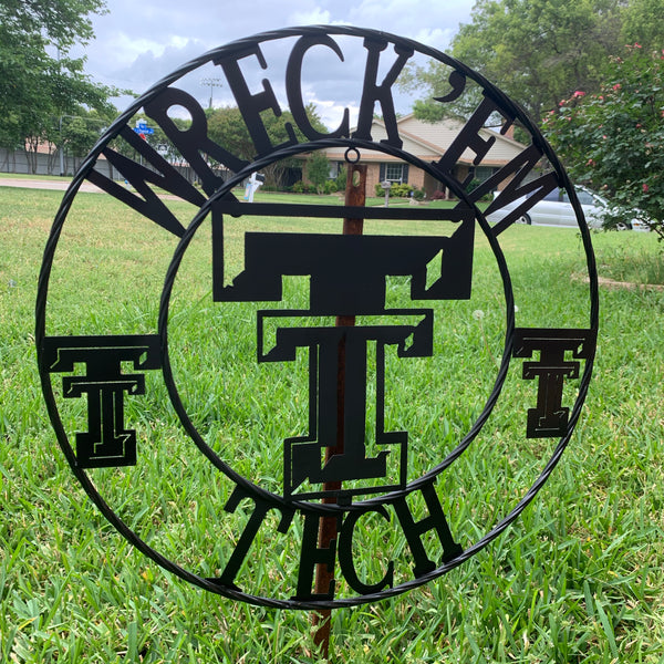 12", 18", 24", 32" WRECKEM TEXAS TECH METAL CUSTOM VINTAGE CRAFT TEAM SIGN HANDMADE