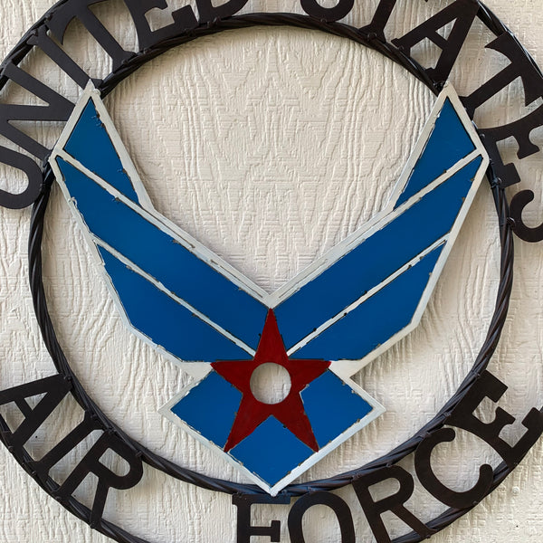 24" US AIR FORCE MILITARY CUSTOM VINTAGE METAL CRAFT WALL ART AIRFORCE WESTERN HOME DECOR HANDMADE