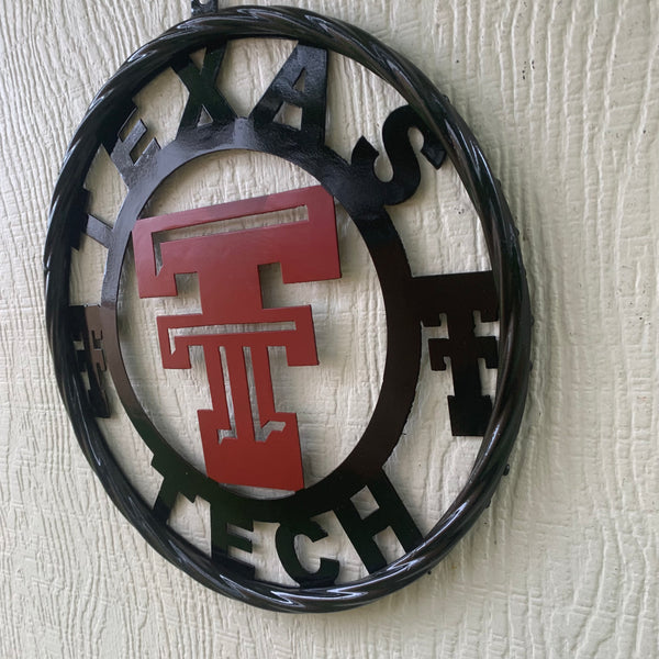 TEXAS TECH CUSTOM METAL VINTAGE CRAFT SIGN WESTERN HOME DECOR HANDMADE 12",18",24",32",36"