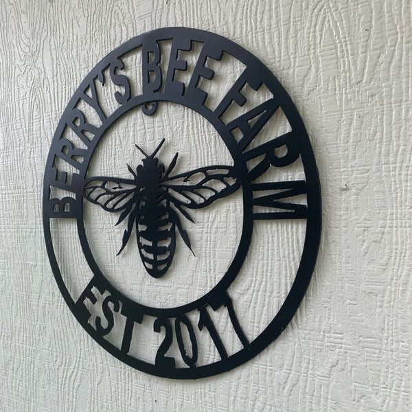 #EH10491 CUSTOM NAME BEE LASERCUT CUSTOM METAL VINTAGE CRAFT SIGN WESTERN HOME DECOR HANDMADE