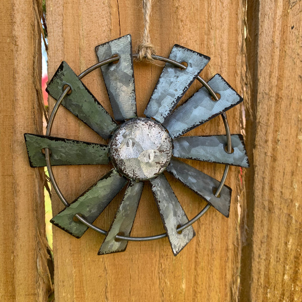 4" WINDMILL ORNAMENT FARMHOUSE METAL ART WESTERN HOME DECOR #EH12169 --FREE SHIPPING