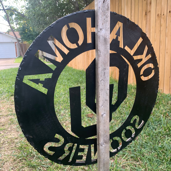 12",18",24",32" OU SOONERS HAMMERED COPPER CUSTOM METAL VINTAGE CRAFT TEAM SIGN HANDMADE CRAFT