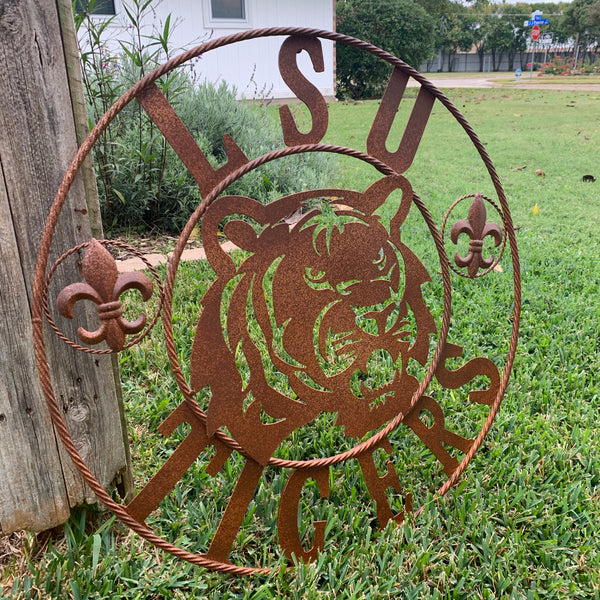 12:,18",24",32",36" LSU TIGERS METAL CUSTOM VINTAGE CRAFT ART SIGN
