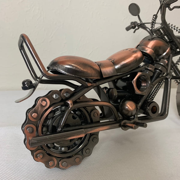 12" HARLEY CRUISER MOTORCYCLE METAL BAR HOME DECOR SCULPTURE MODEL CRAFT HANDMADE #EH12216