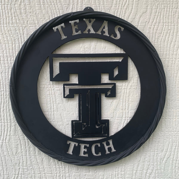 12",18",24",32",36" TEXAS TECH RUSTIC BLACK CUSTOM METAL VINTAGE CRAFT TEAM SIGN HANDMADE TO ORDER