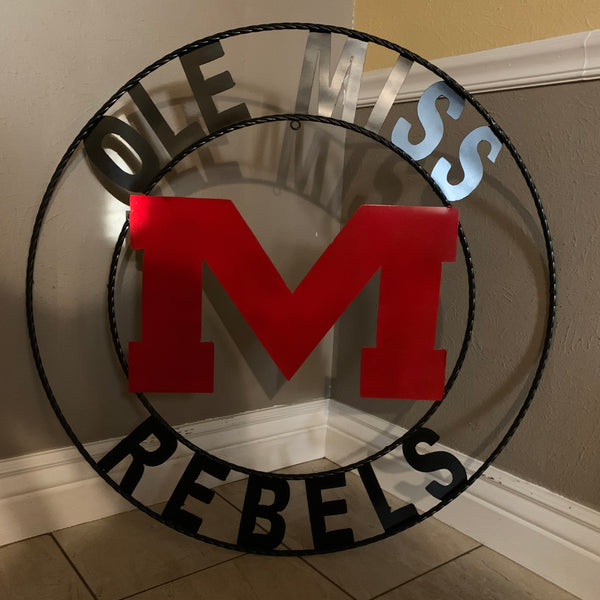 12", 18", 24", 32" OLE MISS REBELS MISSISSIPPI CUSTOM METAL TEAM VINTAGE SIGN