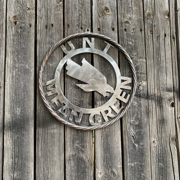 12", 18", 24", 32" UNT MEAN GREEN RAW METAL CUSTOM VINTAGE CRAFT WALL ART TEAM SIGN HANDMADE