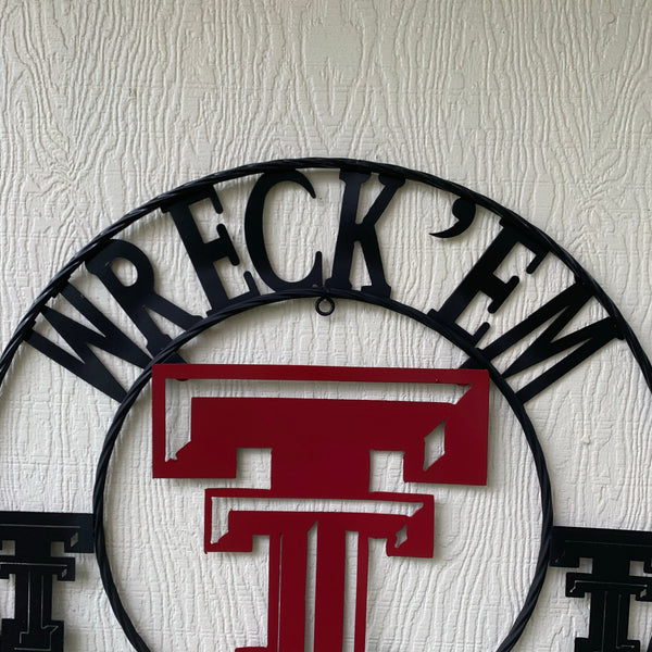 12", 18", 24", 32" WRECKEM TEXAS TECH METAL CUSTOM VINTAGE CRAFT TEAM SIGN HANDMADE