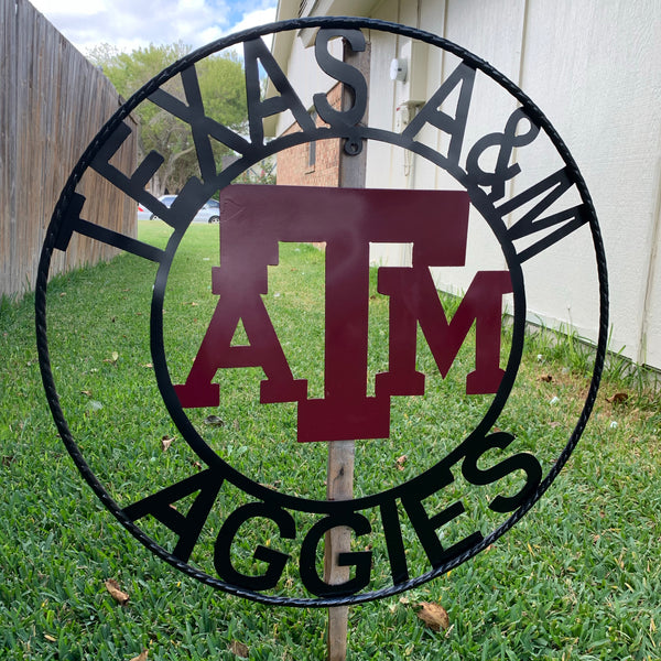 TEXAS A&M NO THUMBS GIGEM AGGIES METAL CUSTOM VINTAGE CRAFT WALL ART TEAM SIGN HANDMADE