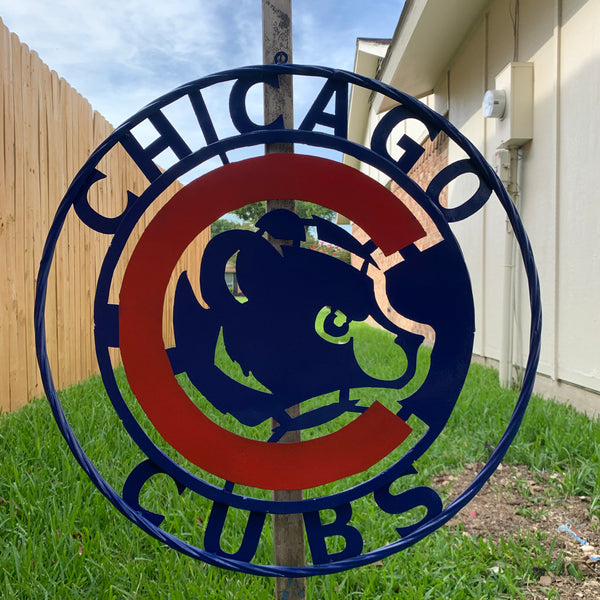 12", 18", 24", 32" CHICAGO CUBS CUSTOM METAL VINTAGE CRAFT TEAM SPORTS SIGN HANDMADE
