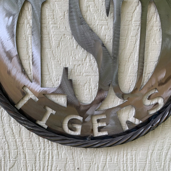 12",18",24",32" LSU GEAUX TIGERS CUSTOM METAL VINTAGE CRAFT TEAM SIGN WESTERN HOME DECOR HANDMADE
