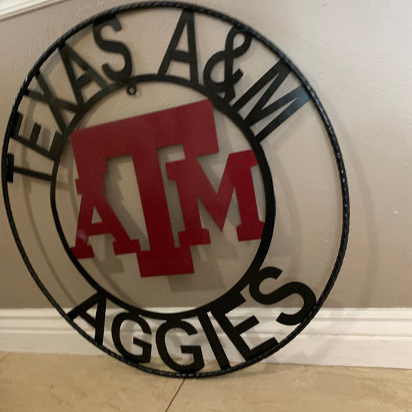 TEXAS A&M NO THUMBS GIGEM AGGIES METAL CUSTOM VINTAGE CRAFT WALL ART TEAM SIGN HANDMADE