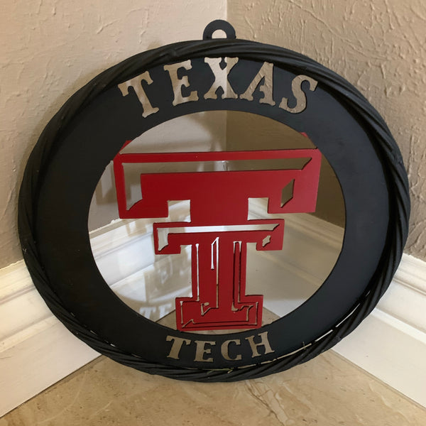 12", 18", 24", 32" TEXAS TECH WIDE BAND RING RED & BLACK CUSTOM METAL VINTAGE CRAFT TEAM SIGN