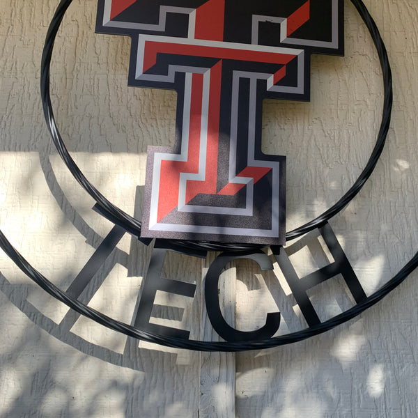 18",24" TEXAS TECH CUSTOM METAL VINTAGE CRAFT SIGN WESTERN HOME DECOR
