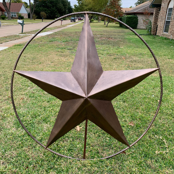 #EH10518 BRUSHED COPPER BRONZE BARN LONE STAR WESTERN HOME DECOR HANDMADE NEW