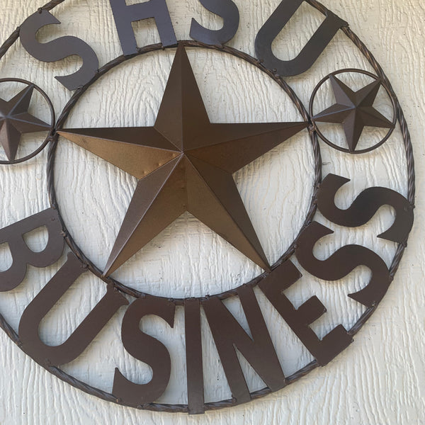 24",32" SHSU SAM HOUSTON BEARKATS BUSINESS RUSTIC BRONZE COPPER METAL CUSTOM VINTAGE CRAFT RUSTIC BLACK TEAM STAR HANDMADE