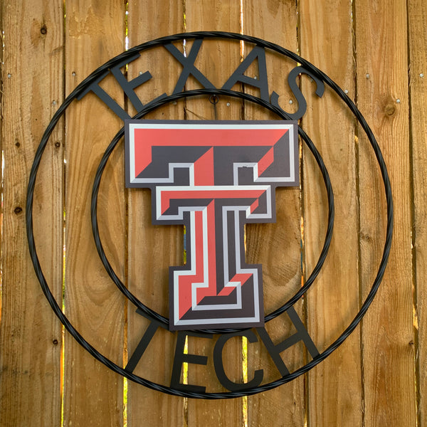 18",24" TEXAS TECH CUSTOM METAL VINTAGE CRAFT SIGN WESTERN HOME DECOR