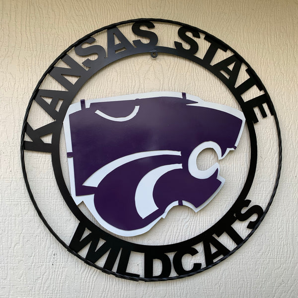 12", 18", 24", 32" KANSAS STATE WILDCATS  YMETAL CUSTOM VINTAGE CRAFT WALL ART TEAM SIGN HANDMADE