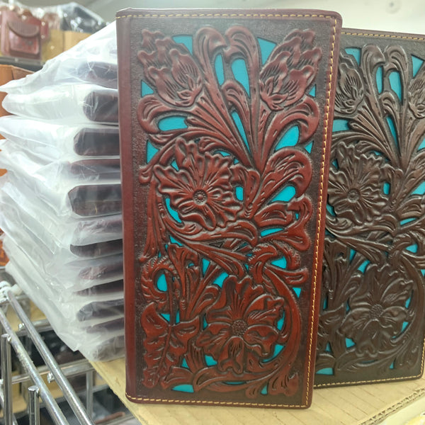#LG GENUINE LEATHER WESTERN CHECKBOOK MEN'S WALLET WESTERN FASHION--FREE SHIPPING