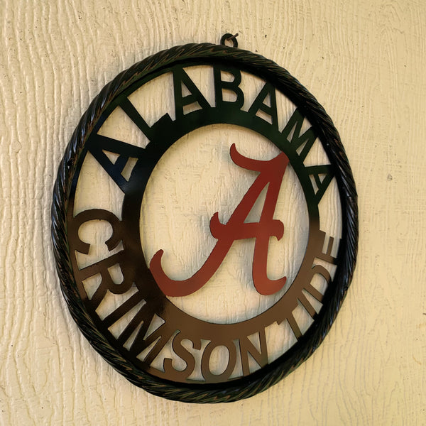12" ALABAMA CRIMSON TIDE CUSTOM METAL VINTAGE CRAFT WALL ART TEAM SIGN