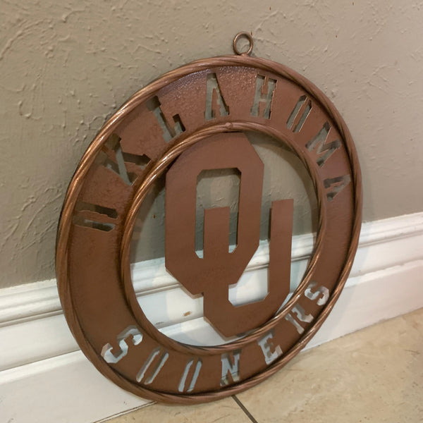 12",18",24",32" OU SOONERS HAMMERED COPPER CUSTOM METAL VINTAGE CRAFT TEAM SIGN HANDMADE CRAFT