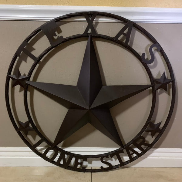 TEXAS LONESTAR METAL ART WESTERN HOME WALL DECOR RUSTIC VINTAGE BROWN NEW, SIZE:24",32",36",40",42",44",46",50"