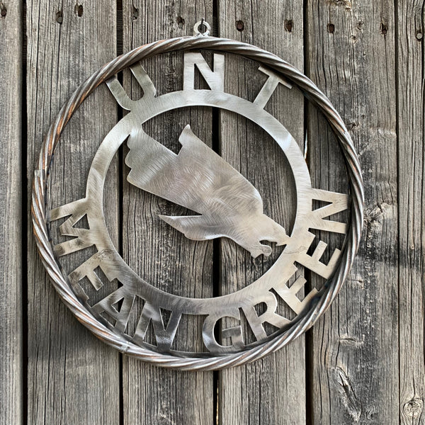 12", 18", 24", 32" UNT MEAN GREEN RAW METAL CUSTOM VINTAGE CRAFT WALL ART TEAM SIGN HANDMADE