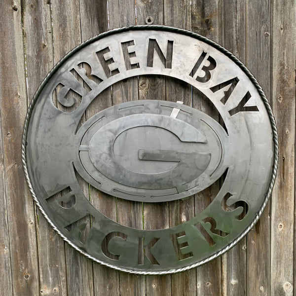 12",18",24",32",36" RAW METAL GREEN BAY PACKERS DISC CUSTOM METAL VINTAGE CRAFT TEAM SPORTS SIGN HANDMADE