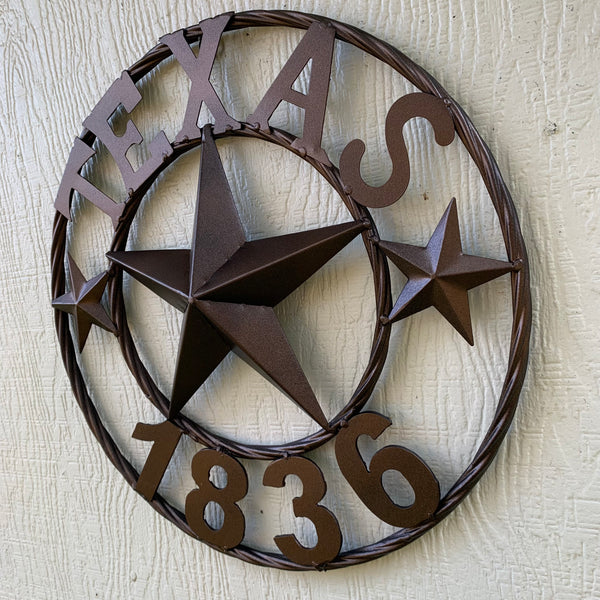 16" RUSTIC BRONZE TEXAS 1836 BARN LONE STAR METAL ART WESTERN HOME DECOR VINTAGE RUSTIC DARK BRONZE NEW