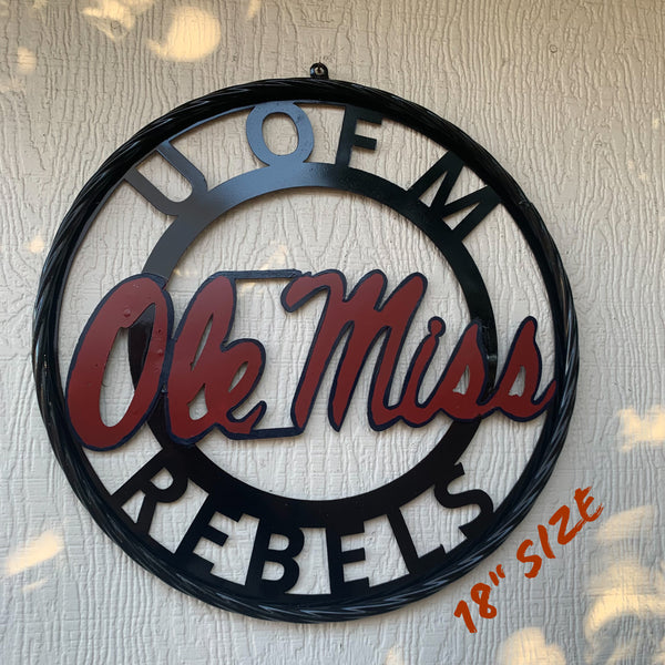 OLE MISS REBELS MISSISSIPPI METAL CUSTOM VINTAGE CRAFT TEAM SIGN HANDMADE