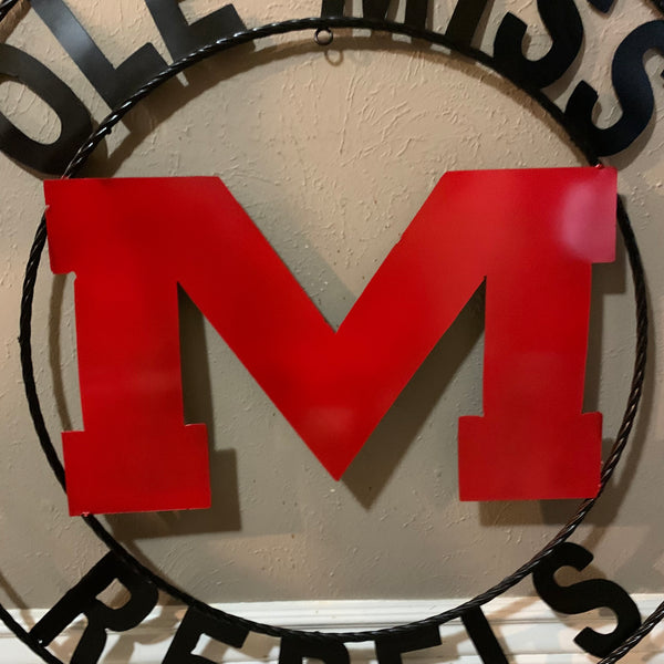 12", 18", 24", 32" OLE MISS REBELS MISSISSIPPI CUSTOM METAL TEAM VINTAGE SIGN