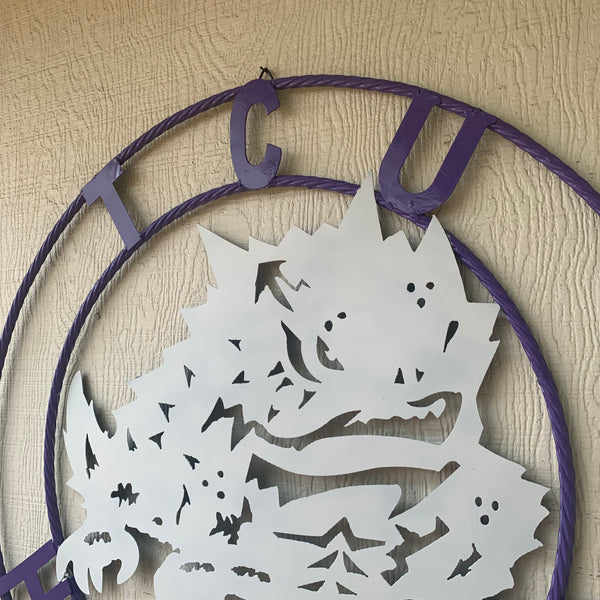 12",18",24",32",36" TCU HORNED FROGS CUSTOM METAL VINTAGE CRAFT TEAM SIGN HANDMADE
