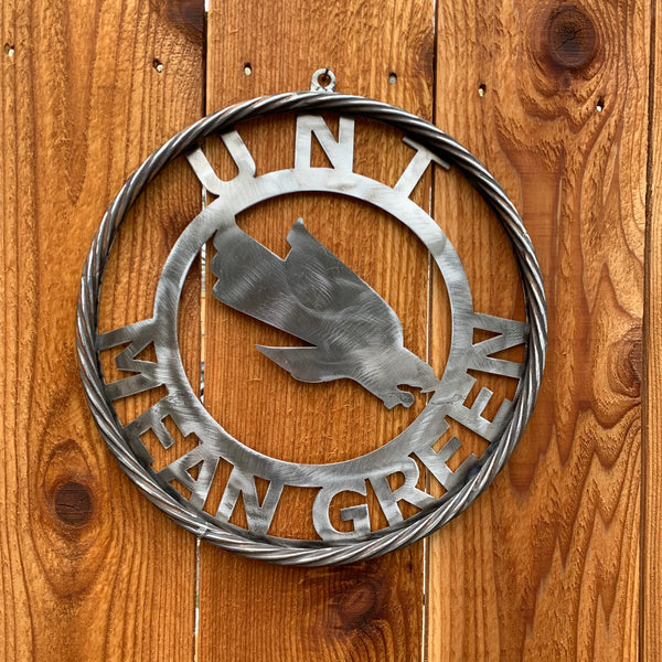 12", 18", 24", 32" UNT MEAN GREEN RAW METAL CUSTOM VINTAGE CRAFT WALL ART TEAM SIGN HANDMADE
