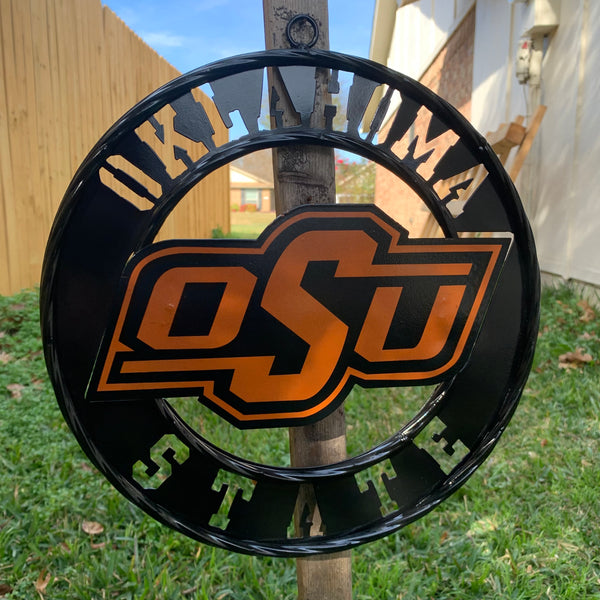 12" OSU OKLAHOMA STATE COWBOYS METAL CUSTOM VINTAGE TEAM WALL ART