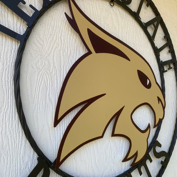 12",18",24",32",36" TEXAS STATE BOBCATS CUSTOM METAL VINTAGE CRAFT TEAM SIGN WESTERN HOME DECOR HANDMADE