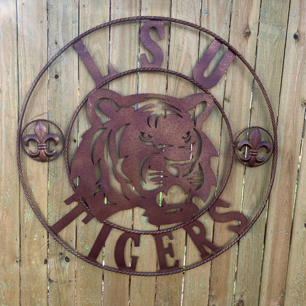 12:,18",24",32",36" LSU TIGERS METAL CUSTOM VINTAGE CRAFT ART SIGN