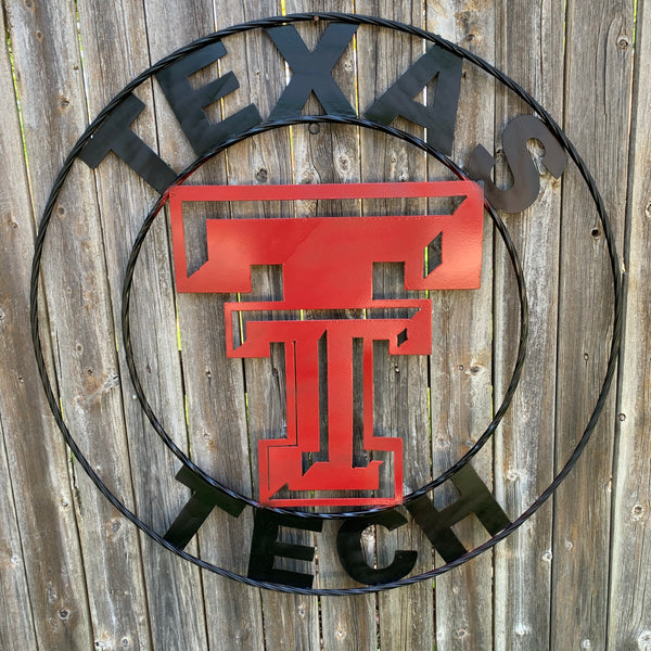 TEXAS TECH CUSTOM METAL VINTAGE CRAFT SIGN WESTERN HOME DECOR HANDMADE 12",18",24",32",36"