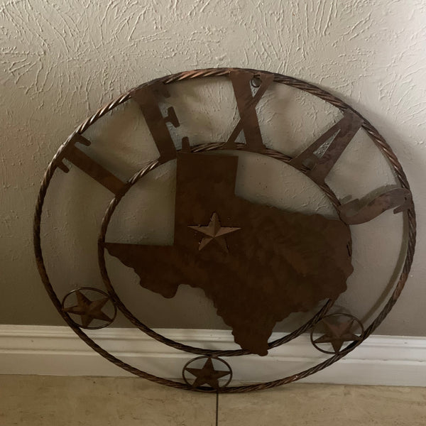 18",24",32",36" State of Texas Map Metal Wall Art Western Home Decor Vintage Rustic Bronze Copper New-#A18008