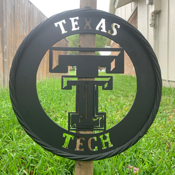 12",18",24",32",36" TEXAS TECH RUSTIC BLACK CUSTOM METAL VINTAGE CRAFT TEAM SIGN HANDMADE TO ORDER
