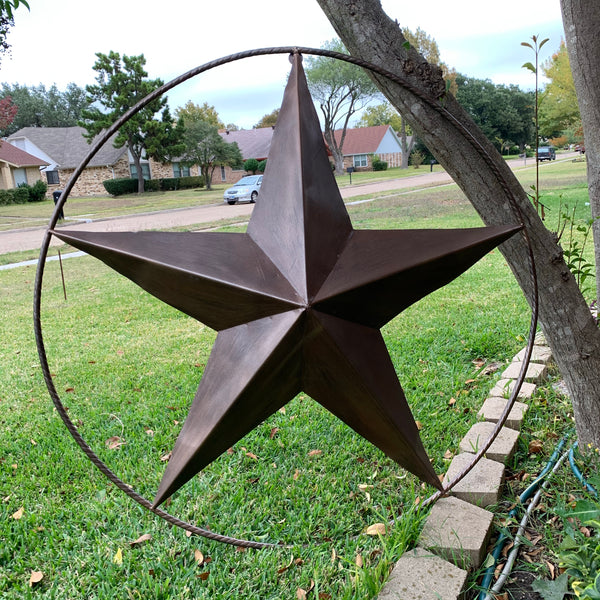 #EH10518 BRUSHED COPPER BRONZE BARN LONE STAR WESTERN HOME DECOR HANDMADE NEW