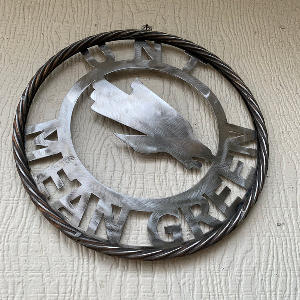 12", 18", 24", 32" UNT MEAN GREEN RAW METAL CUSTOM VINTAGE CRAFT WALL ART TEAM SIGN HANDMADE