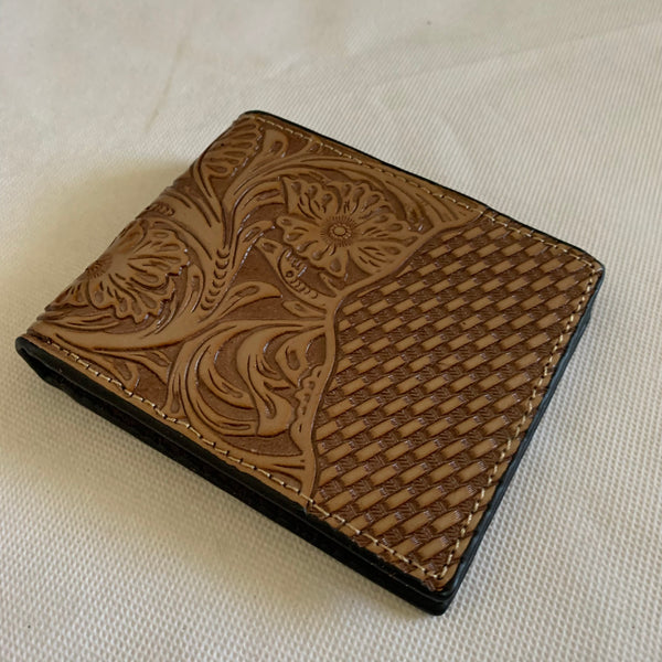 #WS821BR 4.25" x 3.75" MEN'S WALLET GENUINE LEATHER BIFOLD WESTERN STYLE WALLET NEW-- FREE SHIPPING