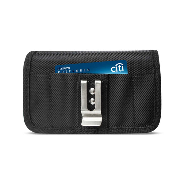 HP08-BK 7" REIKO XL MEGA EXTRA LARGE RUGGED POUCH WITH VELCRO & METAL BELT CLIP HOLSTER CELL PHONE CASE UNIVERSAL OVERSIZE