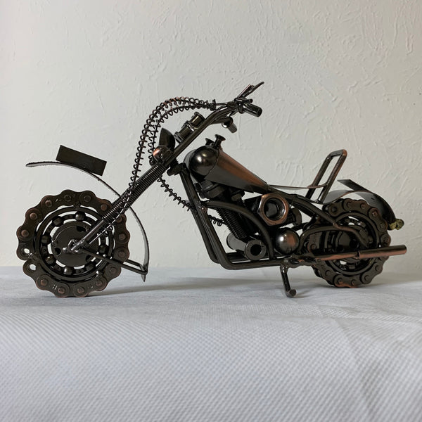 12" HARLEY STYLE MOTORCYCLE METAL COPPER ART WESTERN BAR DECOR NEW