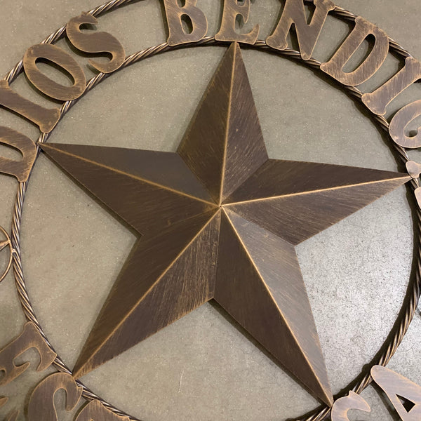 24", 32", 34", 40", 50" DIOS BENDIGA ESTA CASA BARN STAR METAL WALL WESTERN HOME DECOR RUSTIC ART NEW HANDMADE