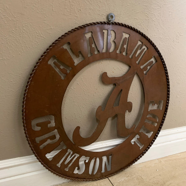 ALABAMA CRIMSON TIDE WIDE BAND RING CUSTOM METAL VINTAGE CRAFT TEAM SIGN HANDMADE