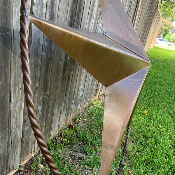 #EH10507 TEXAS GIANT 8,6,5,4 FOOT NATURAL RUSTIC SEALED UNPAINTED LARGE OVERSIZE METAL LONESTAR GENUINE RUST PATINA LONE STAR TWISTED ROPE RING 4,5,6,8 FOOT